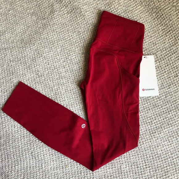 Lululemon Fast and Free HR 7/8 Tight Dark Red - Picture 3 of 4